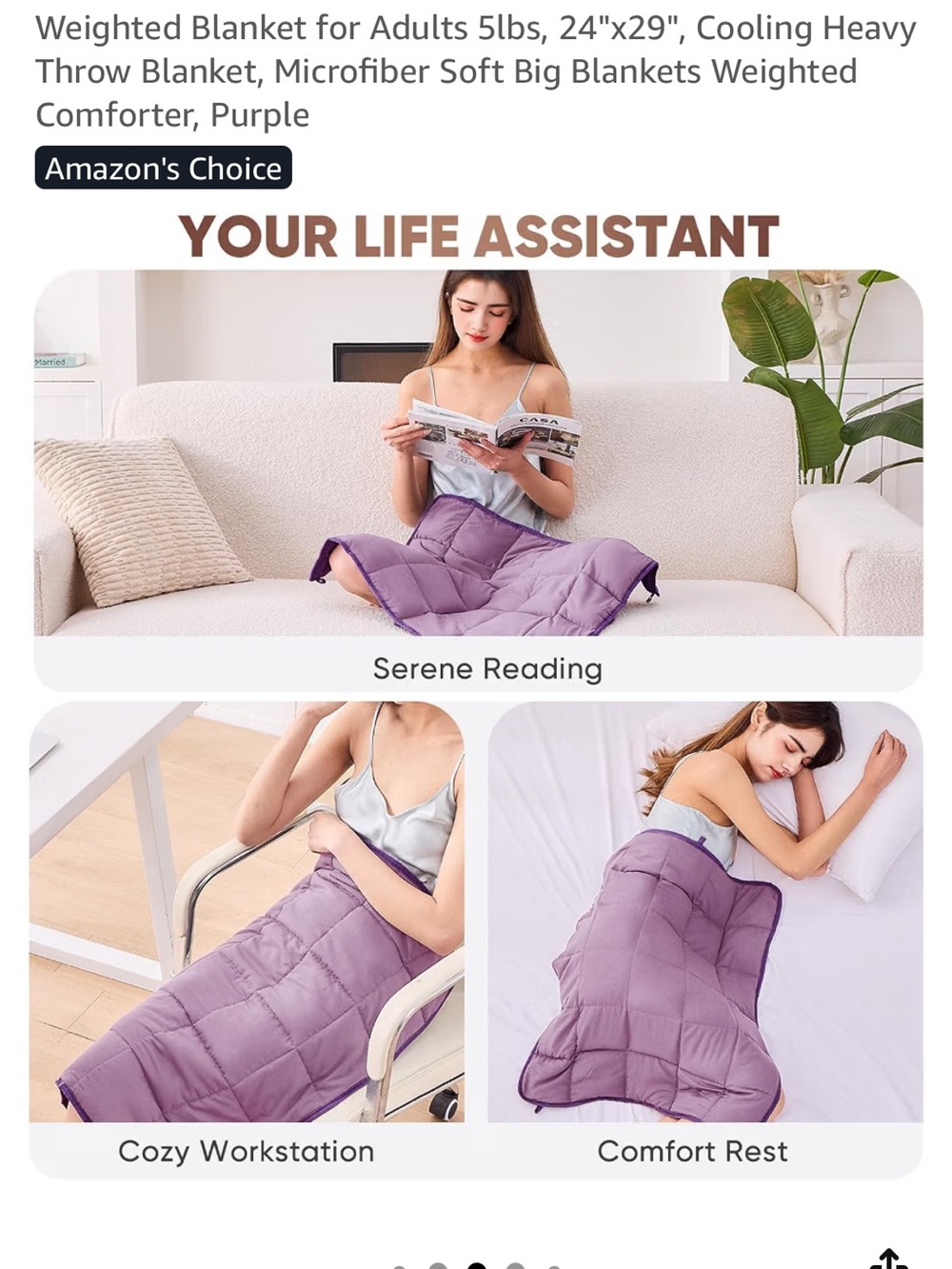 Purple Microfiber Weighted Blanket